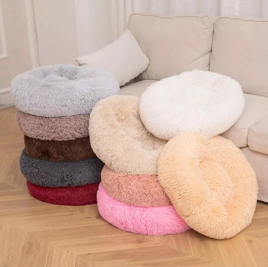 Wholesale Soft Luxury Round Designer Plush Dog Cat Pet Beds