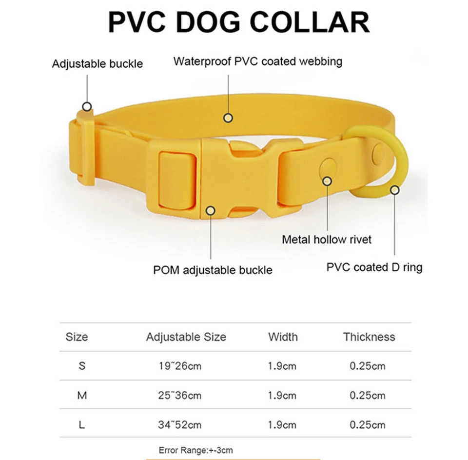 PVC Luxury Waterproof Adjustable Pet Dog Collars