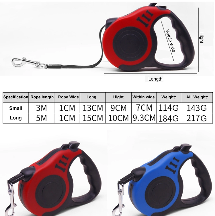 Factory Supply Reflective Pet Dog Leads Retractable Dog Leash