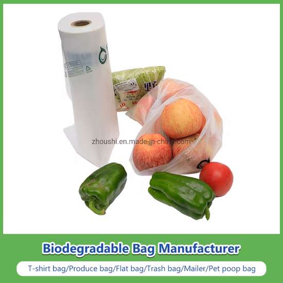 PLA+Pbat personnalisé/amidon de maïs/sacs biodégradables/compostables T-Shirt/déchets/caca de chien/emballage/shopping/supermarché/poly envoi/sacs enveloppe avec TUV